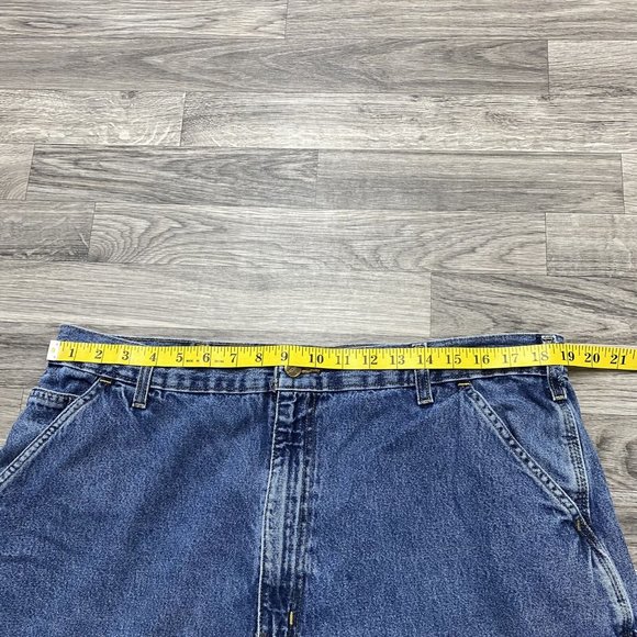 CARHARTT Original Dungaree Fit Straight Leg Blue Denim Jeans Mens Size 40 W 36 L - Picture 8 of 12